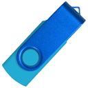 Флеш накопитель USB 2.0 Twister Сolor Mix 16GB, пластик Софт Тач/металл, голубой/синий для нанесения логотипа