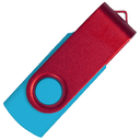 Флеш накопитель USB 2.0 Twister Сolor Mix 16GB, пластик Софт Тач/металл, голубой/красный для нанесения логотипа