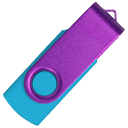 Флеш накопитель USB 2.0 Twister Сolor Mix 16GB, пластик Софт Тач/металл, голубой/фиолетовый для нанесения логотипа
