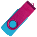Флеш накопитель USB 2.0 Twister Сolor Mix 16GB, пластик Софт Тач/металл, голубой/розовый для нанесения логотипа
