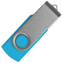 Флеш накопитель USB 2.0 Twister Сolor Mix 16GB, пластик Софт Тач/металл, голубой/серебристый для нанесения логотипа