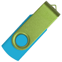 Флеш накопитель USB 2.0 Twister Сolor Mix 16GB, пластик Софт Тач/металл, голубой/светло-зеленый для нанесения логотипа