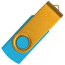 Флеш накопитель USB 2.0 Twister Сolor Mix 16GB, пластик Софт Тач/металл, голубой/желтый для нанесения логотипа