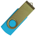 Флеш накопитель USB 2.0 Twister Сolor Mix 16GB, пластик Софт Тач/металл, голубой/оливковый для нанесения логотипа
