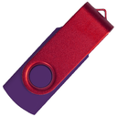 Флеш накопитель USB 2.0 Twister Сolor Mix 16GB, пластик Софт Тач/металл, фиолетовый/красный для нанесения логотипа