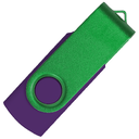 Флеш накопитель USB 2.0 Twister Сolor Mix 16GB, пластик Софт Тач/металл, фиолетовый/зеленый для нанесения логотипа