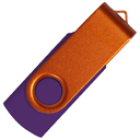 Флеш накопитель USB 2.0 Twister Сolor Mix 16GB, пластик Софт Тач/металл, фиолетовый/оранжевый для нанесения логотипа