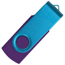 Флеш накопитель USB 2.0 Twister Сolor Mix 16GB, пластик Софт Тач/металл, фиолетовый/голубой для нанесения логотипа