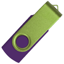 Флеш накопитель USB 2.0 Twister Сolor Mix 16GB, пластик Софт Тач/металл, фиолетовый/светло-зеленый для нанесения логотипа