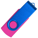 Флеш накопитель USB 2.0 Twister Сolor Mix 16GB, пластик Софт Тач/металл, розовый/синий для нанесения логотипа