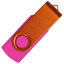 Флеш накопитель USB 2.0 Twister Сolor Mix 16GB, пластик Софт Тач/металл, розовый/оранжевый для нанесения логотипа