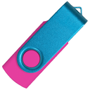 Флеш накопитель USB 2.0 Twister Сolor Mix 16GB, пластик Софт Тач/металл, розовый/голубой для нанесения логотипа