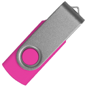 Флеш накопитель USB 2.0 Twister Сolor Mix 16GB, пластик Софт Тач/металл, розовый/серебристый для нанесения логотипа