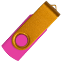Флеш накопитель USB 2.0 Twister Сolor Mix 16GB, пластик Софт Тач/металл, розовый/золотистый для нанесения логотипа
