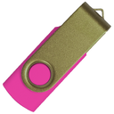 Флеш накопитель USB 2.0 Twister Сolor Mix 16GB, пластик Софт Тач/металл, розовый/оливковый для нанесения логотипа