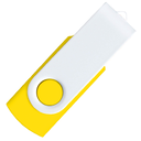 Флеш накопитель USB 2.0 Twister Сolor Mix 16GB, пластик Софт Тач/металл, желтый/белый для нанесения логотипа