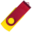 Флеш накопитель USB 2.0 Twister Сolor Mix 16GB, пластик Софт Тач/металл, желтый/красный для нанесения логотипа
