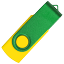 Флеш накопитель USB 2.0 Twister Сolor Mix 16GB, пластик Софт Тач/металл, желтый/зеленый для нанесения логотипа