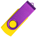 Флеш накопитель USB 2.0 Twister Сolor Mix 16GB, пластик Софт Тач/металл, желтый/фиолетовый для нанесения логотипа