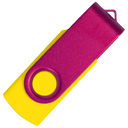 Флеш накопитель USB 2.0 Twister Сolor Mix 16GB, пластик Софт Тач/металл, желтый/розовый для нанесения логотипа