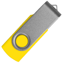 Флеш накопитель USB 2.0 Twister Сolor Mix 16GB, пластик Софт Тач/металл, желтый/серебристый для нанесения логотипа