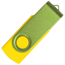 Флеш накопитель USB 2.0 Twister Сolor Mix 16GB, пластик Софт Тач/металл, желтый/светло-зеленый для нанесения логотипа
