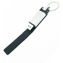Флеш накопитель USB 2.0 Verona в кожаном чехле 16GB, металл, черный/серебристый для нанесения логотипа