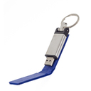 Флеш накопитель USB 2.0 Verona в кожаном чехле 16GB, металл, синий/серебристый для нанесения логотипа