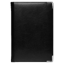 Ежедневник полудатированный Classic Pristine Silver А5, черный с серебром, с металлическими уголками, в твердой обложке с поролоном для нанесения логотипа