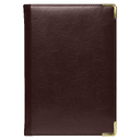 Ежедневник полудатированный Classic Pristine Gold А5, темно-коричневый  с золотом, с металлическими уголками, в твердой обложке с поролоном для нанесения логотипа