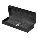 Футляр для одной или двух ручек Pencase Сagliari Duo, бумажный, черный для нанесения логотипа