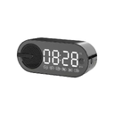 Колонка беспроводная MyTone Sound Clock Print Sample "Железные дороги" c часами, черная для нанесения логотипа