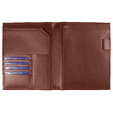 Суперобложка из натуральной кожи Universal leather размер А5+ , коричневый для нанесения логотипа