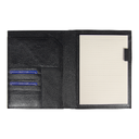 Суперобложка из натуральной кожи Universal leather размер А5+ , черная,  с блокнотом для нанесения логотипа