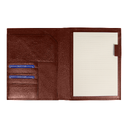 Суперобложка из натуральной кожи Universal leather размер А5+ , коричневая,  с блокнотом для нанесения логотипа