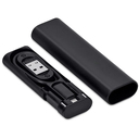 Кабель зарядный выдвижной USB Solid Line  60W 3-в-1 на Lightning, Micro-USB, Type-C «U50» 2,4 A, Quick Charge в пластиковом футляре, черный для нанесения логотипа