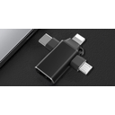Переходник (адаптер) OTG 4 в 1 (micro USB, Lightning, Type C, USB A, speed up to 5 gigabit для нанесения логотипа