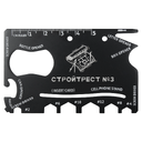 Мультитул Tools Capture Print Sample "Стройтрест" в виде карточки, стальной, в чехле из кожзама, черный для нанесения логотипа