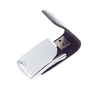 Флеш накопитель Shine, USB 2.0, металл/кожзам, серебро/черный 16GB для нанесения логотипа