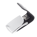 Флеш накопитель Shine, USB 2.0 64GB, металл/кожзам, серебро/черный для нанесения логотипа