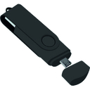 Флеш накопитель USB 2.0 Twister Smart 16GB, пластик Софт Тач/металл, черный/черный для нанесения логотипа