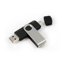 Флеш накопитель USB 2.0 Twister Smart 16GB, пластик Софт Тач/металл, черный/черный для нанесения логотипа