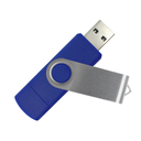 Флеш накопитель USB 2.0 Twister Smart 16GB, пластик Софт Тач/металл, синий/серебристый для нанесения логотипа
