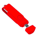 Флеш накопитель USB 2.0 Twister Smart 16GB, пластик Софт Тач/металл, красный/красный для нанесения логотипа