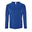 Футболка с длинным рукавом Sporty LSL Men ярко-синяя, размер 3XL для нанесения логотипа