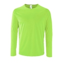 Футболка с длинным рукавом Sporty LSL Men неоново-зеленая, размер 3XL для нанесения логотипа