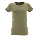 Футболка женская Regent Fit Women меланж хаки, размер S для нанесения логотипа