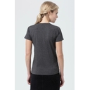 Футболка женская Regent Fit Women черный меланж, размер L для нанесения логотипа