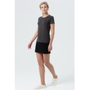Футболка женская Regent Fit Women черный меланж, размер L для нанесения логотипа
