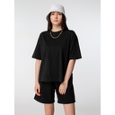 Футболка оверсайз женская Boxy Women, черная, размер L для нанесения логотипа